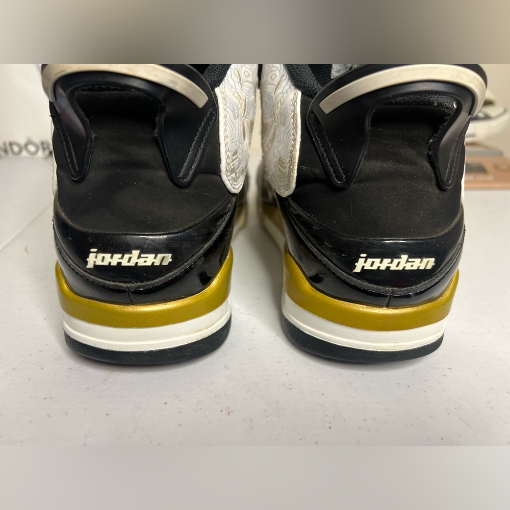 Nike Jordan Dub Zero Black and White Gold Trim 311046-005 Size 11 Sneakers Shoes - Picture 6 of 8